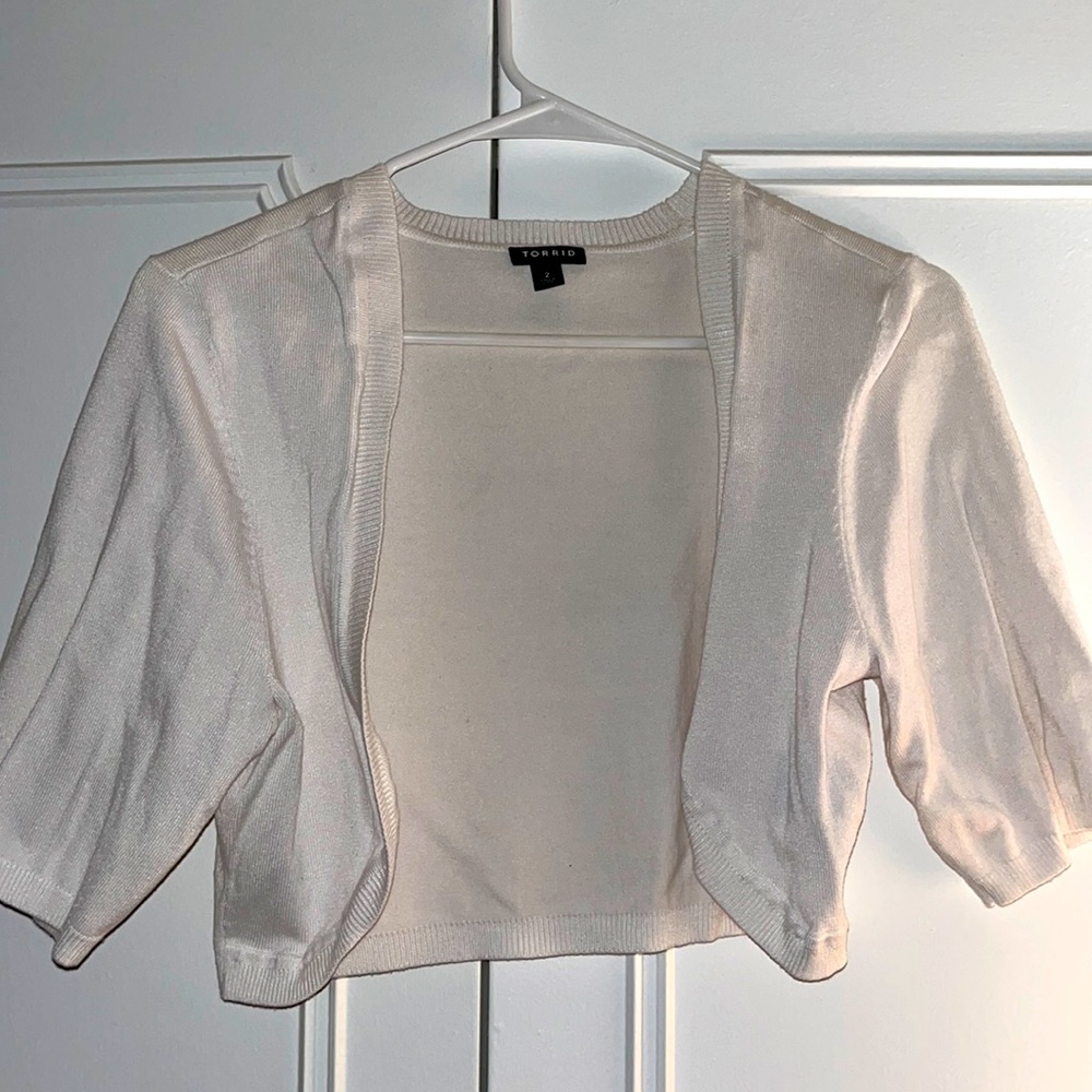 Short Sleeve Crop Cardigan Sweater